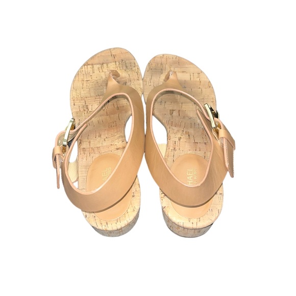 MICHAEL KORS Cork T-Strap Sandals- Size 8 - Picture 3 of 5